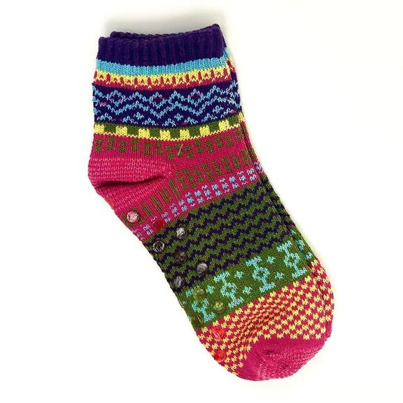Anti-Skid Boho Socks Colorful Aztec Print PVC Gripper Bottom π𧦠- Picture 2 of 3